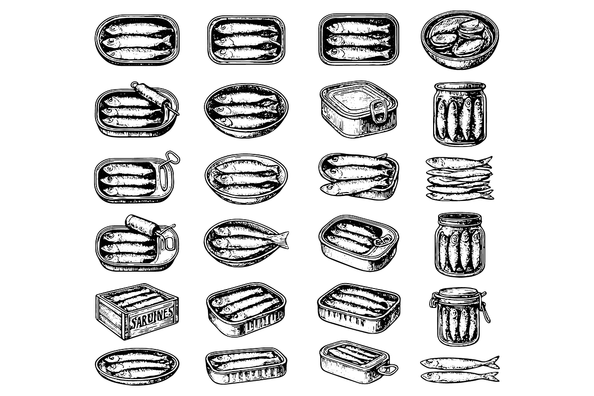 Canned Sardines and Fish Collection, an Object Graphic by RT Studio (Photo 2 of 4)