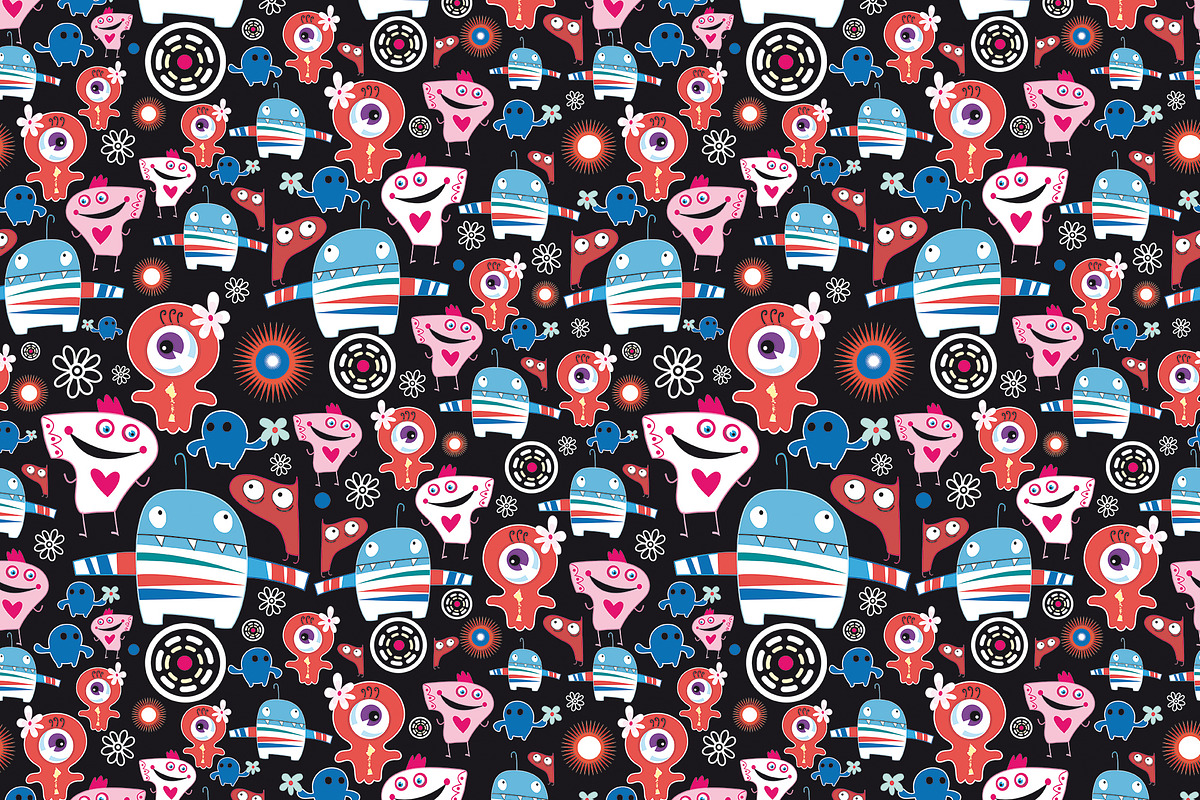 Funny colorful monsters, a Pattern Graphic by Tanor (Photo 6 of 16)
