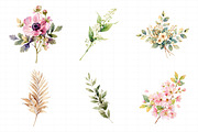 Floral Watercolor Set, Flowers, Leav, an Illustration by Daily.Designs (Thumbnail 5 of 7)