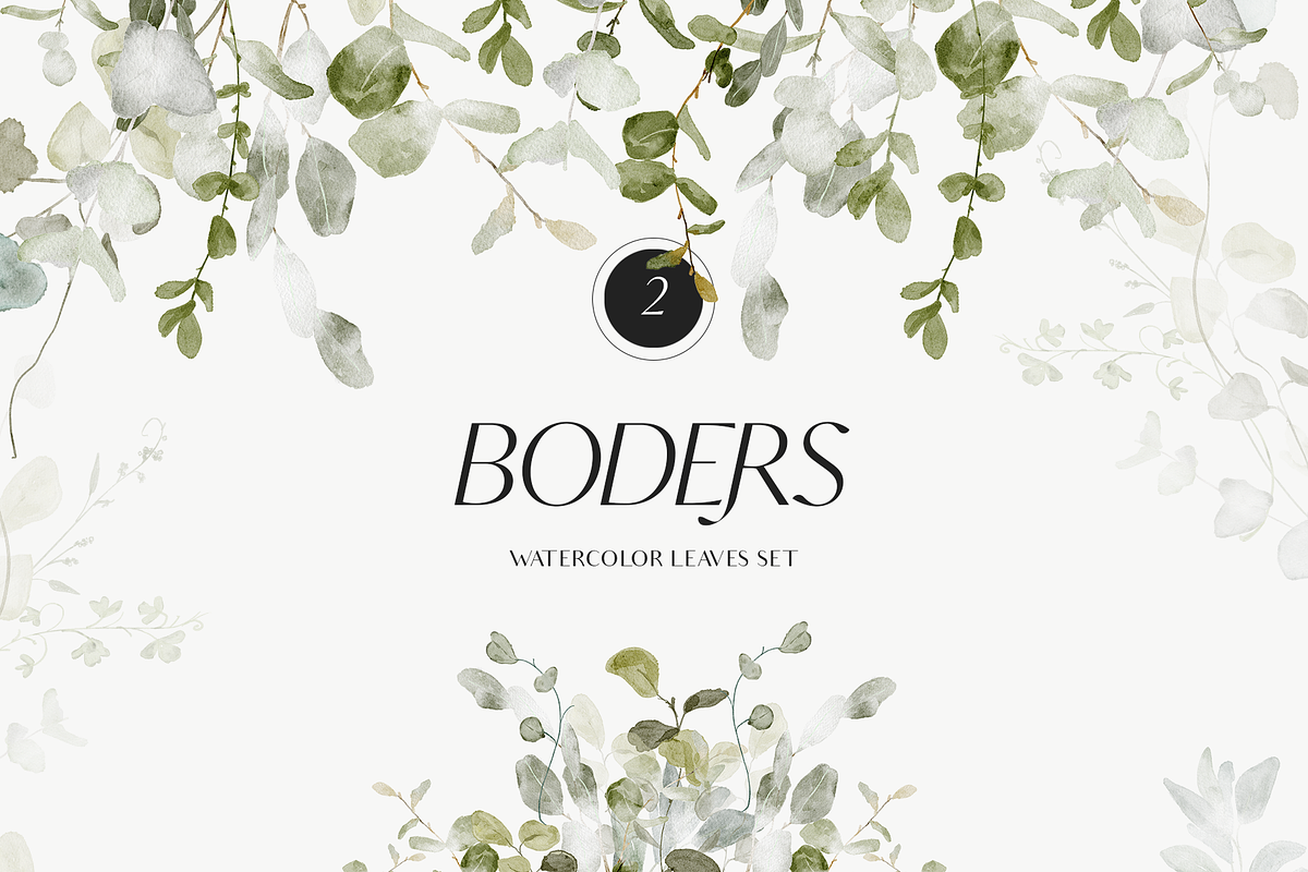 GREENERY & GOLD LEAVES watercolors, a Decorative Illustration by Grace Noboa Illustrations (Photo 9 of 14)