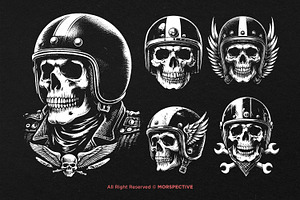 10 Bundle Dark Art Skull Rider Motor