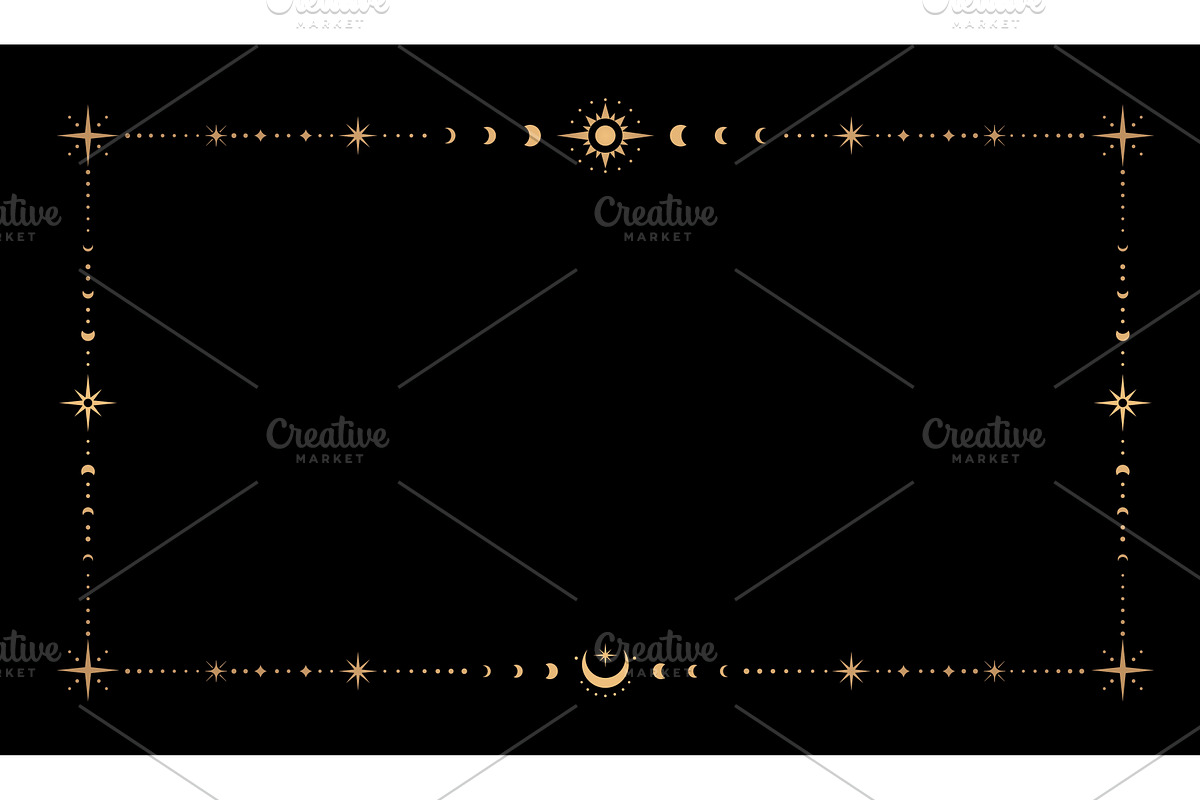 Magic celestial frame border, a Decorative Illustration by Buch&Bee