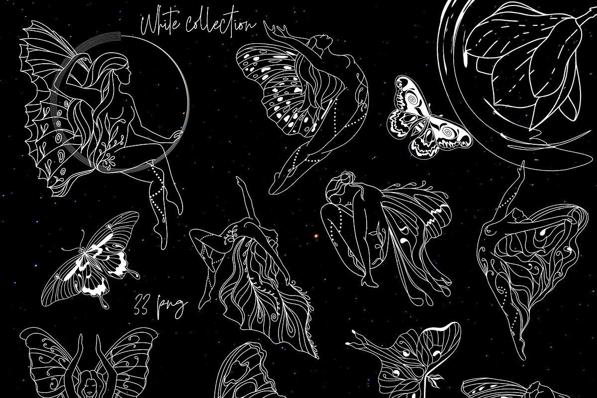 NIGHT MAGIC butterflies women flora, an Animal Illustration by ArtOLB (Photo 6 of 14)