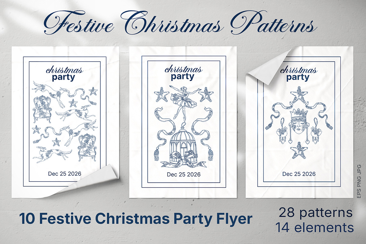 Festive Christmas patterns, a Decorative Illustration by LanaDzi (Photo 22 of 25)