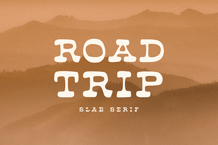 Road Trip, a Slab Serif Font by Bruised Goods