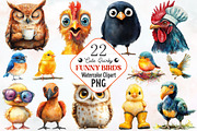 Cute Quirky Funny Birds Clipart, an Illustration by RobertsArt (Thumbnail 1 of 7)