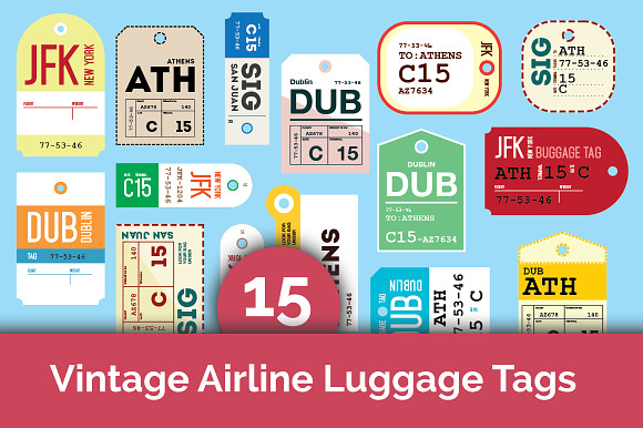 15 Vintage Airline Luggage Tags preview 3