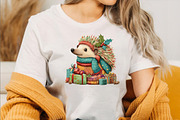 Funny Christmas Hedgehog Clipart, an Illustration by SVGArt (Thumbnail 6 of 8)