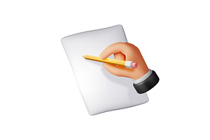 3d white blank paper page and hand, an Education Illustration by Abscent