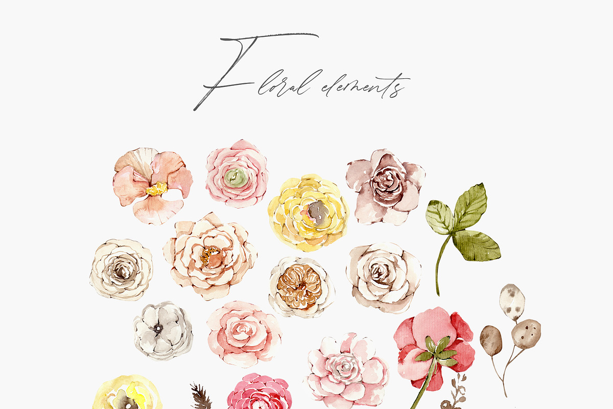 GREEN/BEIGE FLOWER collection, a Decorative Illustration by Julia Bogdan (Photo 7 of 9)