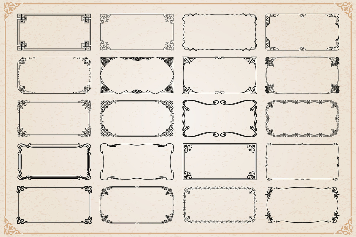 Decorative frames and borders set #1, an Object Graphic by Digiselector Design Goods (Photo 7 of 7)