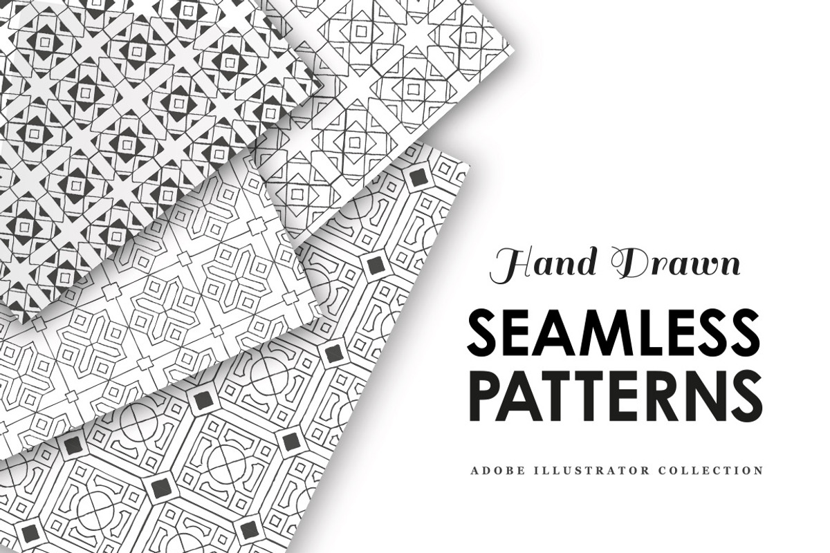 15 Hand Drawn Seamless Patterns, a Pattern Graphic by Solana (Photo 1 of 6)