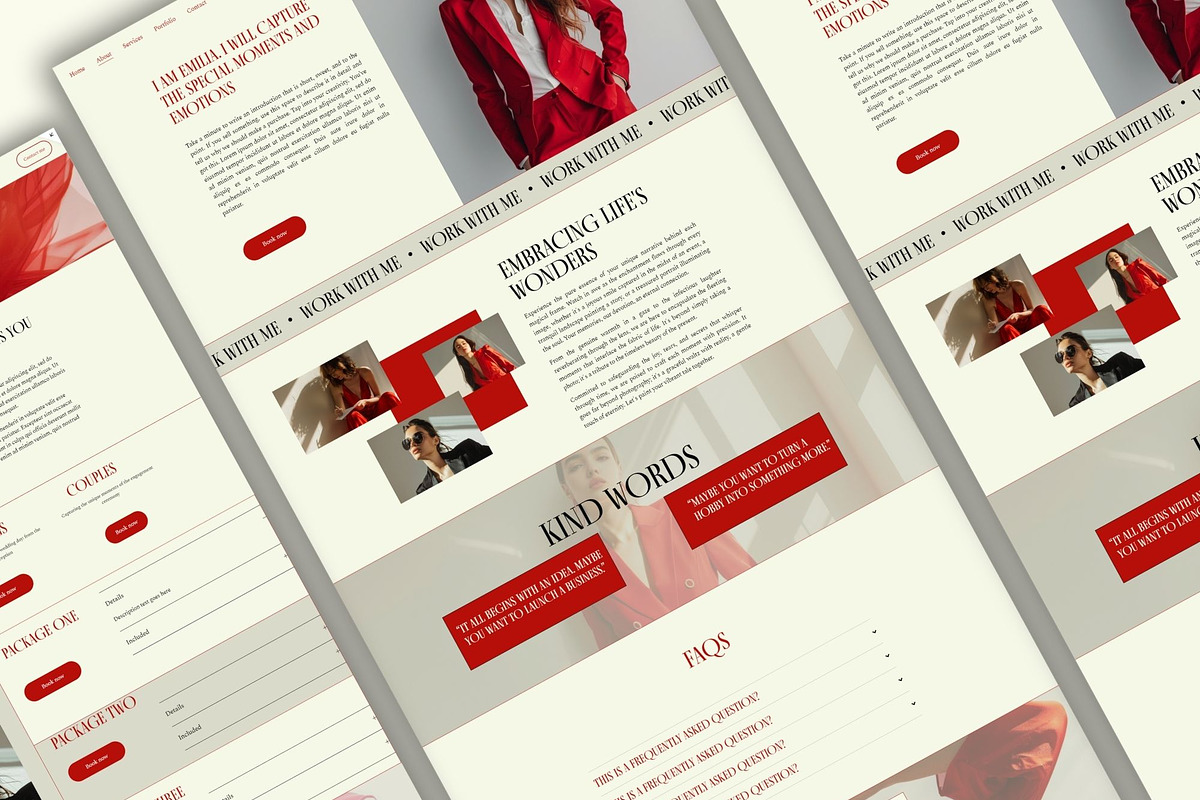 Squarespace Website Template Red preview 2