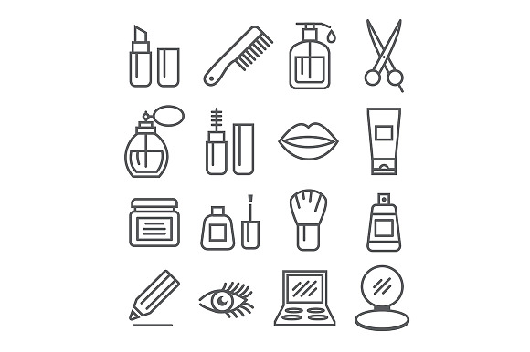 Cosmetics Line Icons