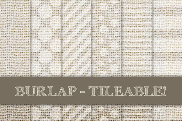 Burlap Digital Papers - Cream, Beige preview 2