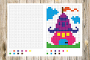 Pixel coloring book, an Illustration by Aglia ART (Thumbnail 4 of 4)