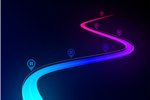 Abstract winding road infographic, an Illustration by RevelStockart