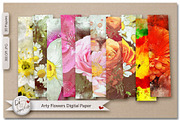Arty Flowers Digital Papers, an Illustration by Legacy4Life Designs (Thumbnail 1 of 3)