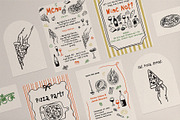 Whimsical Pizza & Wine Party set, a Food Illustration by Madiwaso (Thumbnail 2 of 11)