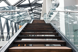 Empty stairs in modern building, an Architecture Photo by BOOCYS