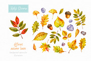 Autumn leaves. Watercolor collection, a Decorative Illustration by Ekaterina Mikheeva (Thumbnail 3 of 8)
