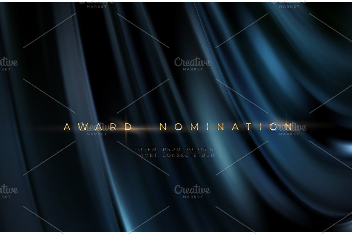Awards ceremony luxurious black wavy, an Illustration by Vik_Y  Vector&Design