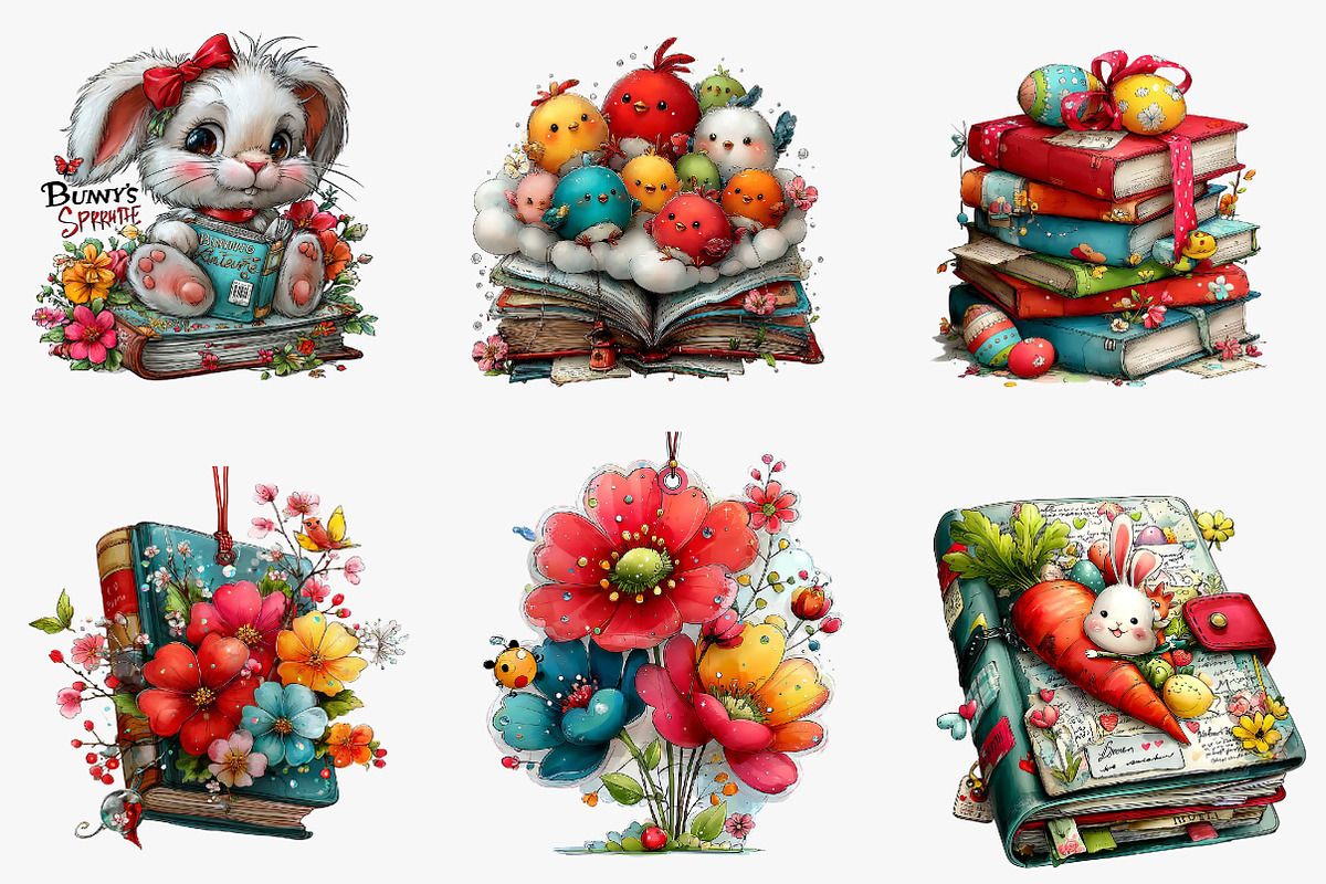 whimsical easter storybook bundle, an Illustration by CreationArt (Photo 6 of 6)