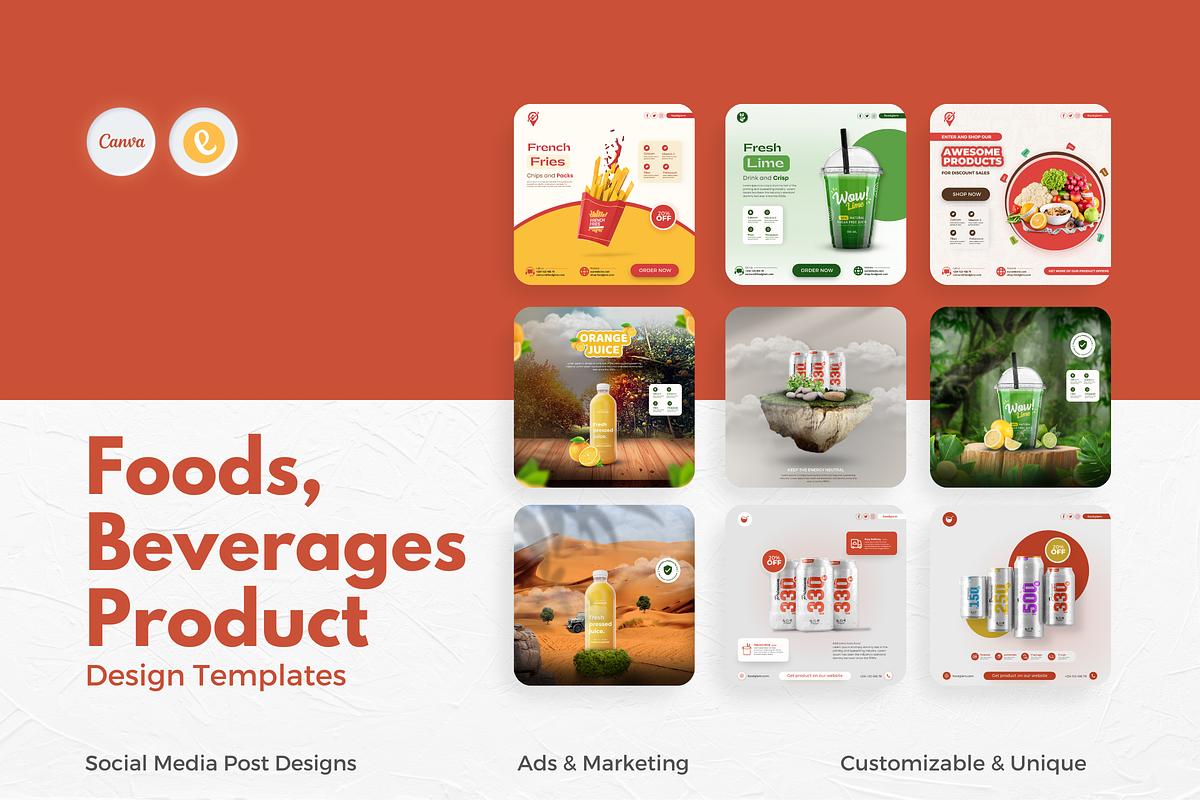 Foods, Groceries, Canva Templates, a Social Media Template by Exceptionalways (Photo 4 of 10)