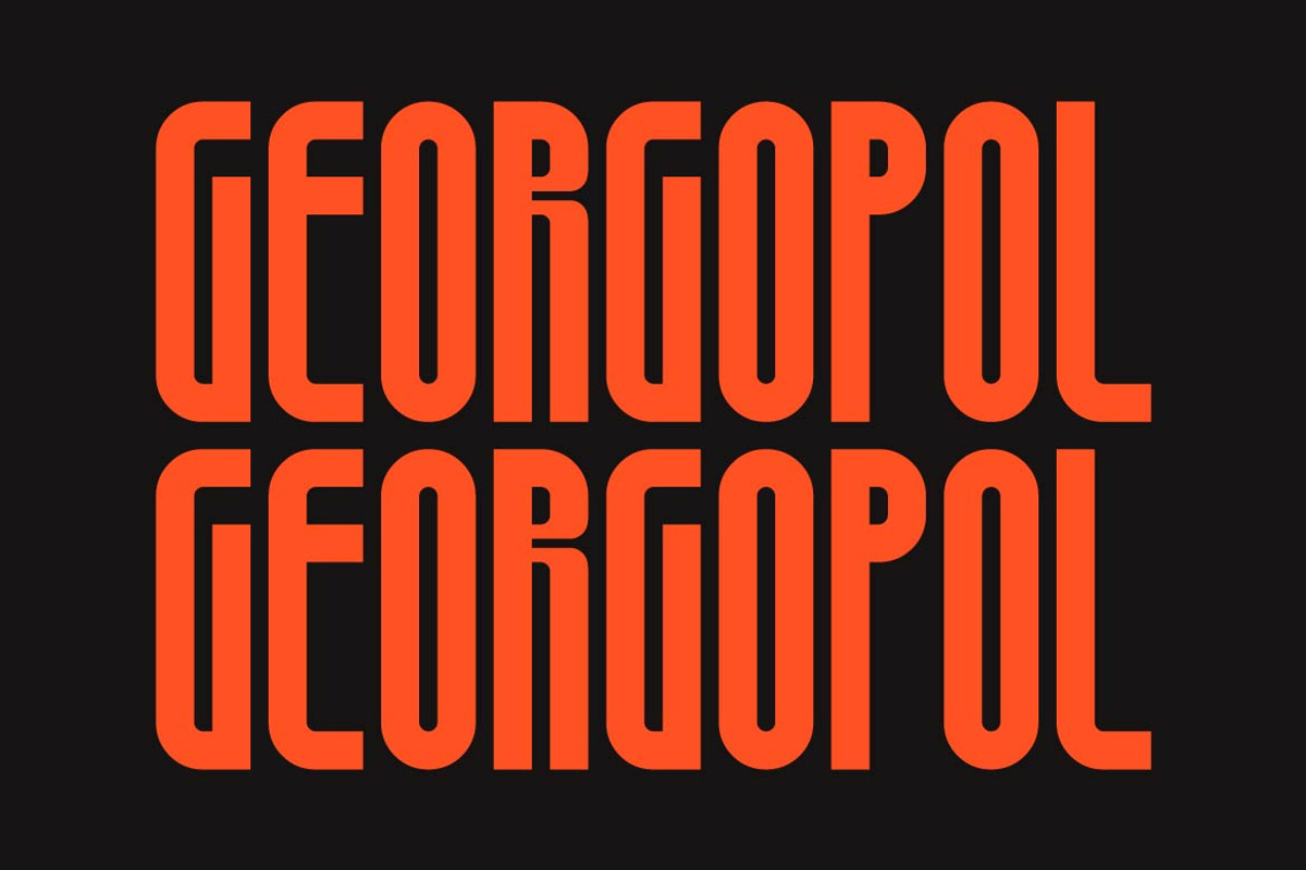 Georgopol – Condensed Retro Font, a Sans Serif Font by Artiveko (Photo 4 of 8)