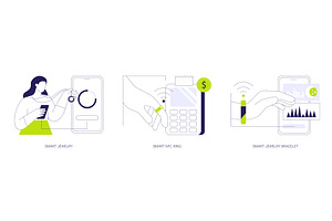 Smart jewelry isolated cartoon, a Technology Illustration by Visual Generation