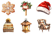 Cozy Christmas Clipart, an Illustration by DreamArtGraphic (Thumbnail 2 of 5)