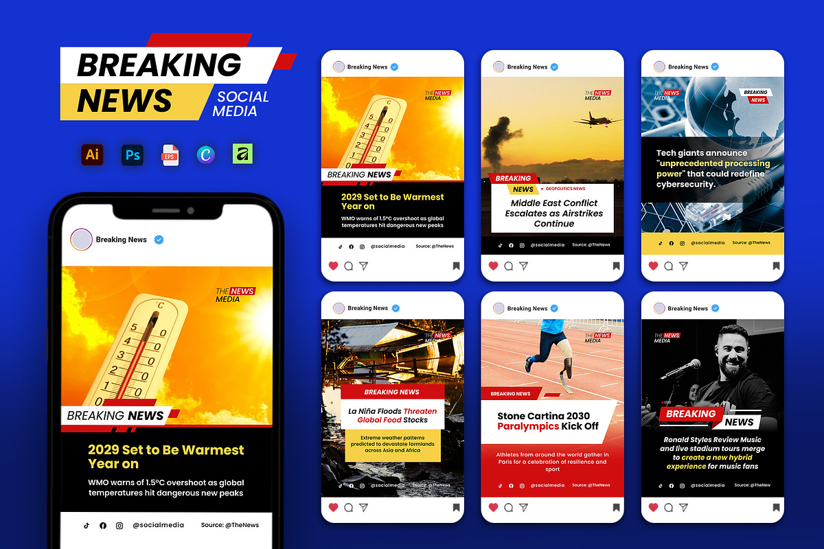 Breaking News - Social Media Post, a Social Media Template by Jiwstudio (Photo 1 of 4)