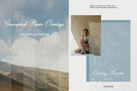 Crumpled Paper Texture Overlays, a Texture Graphic by Purple