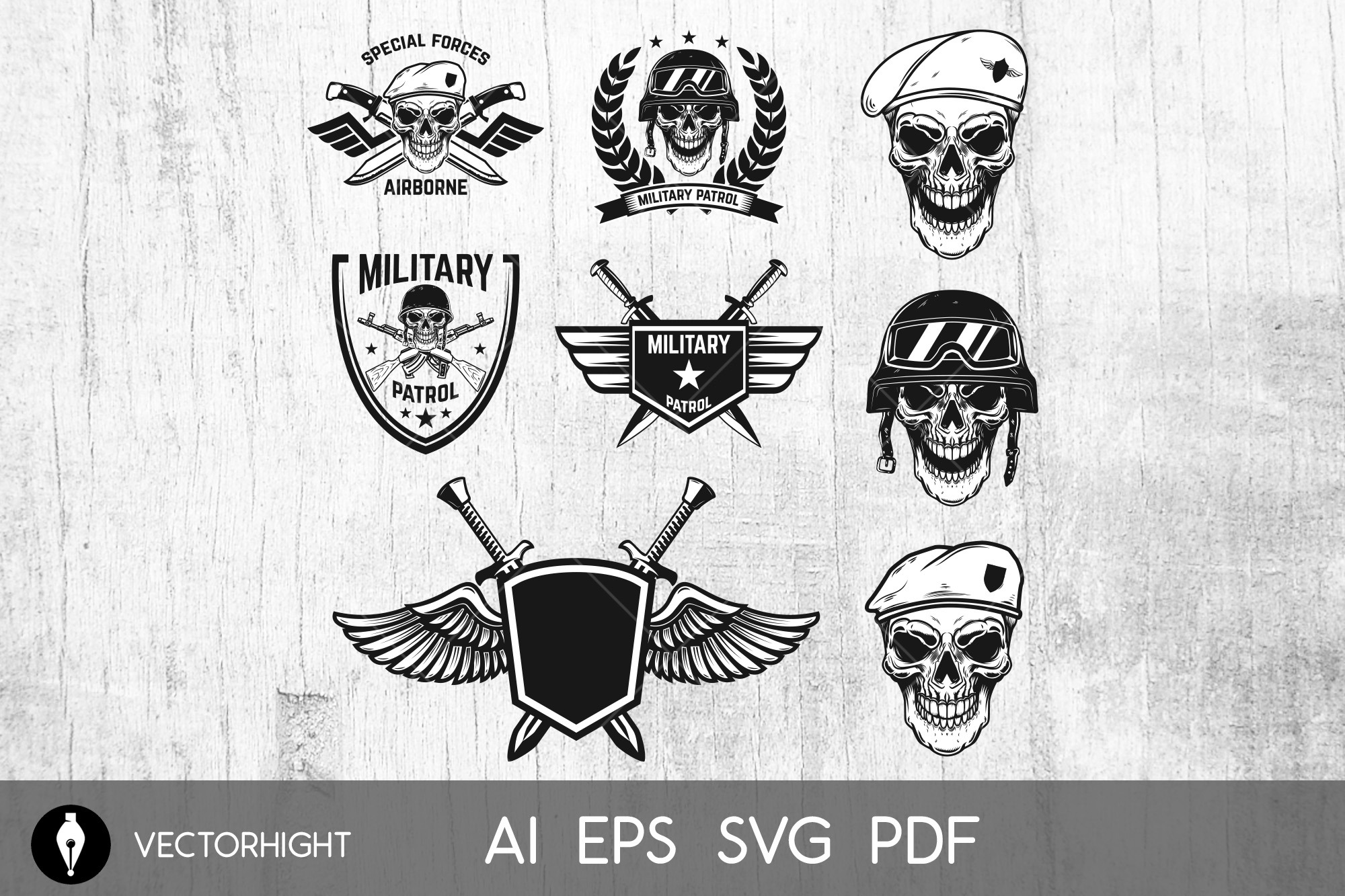 Set of military emblems SVG, an Object Graphic by Vectorhight