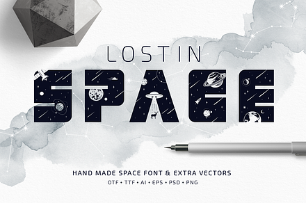 Lost In Space. Colored Font (SVG)