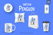 Cute cartoon penguin. Tshirt, PNG., an Animal Illustration by KENO Mascots (Thumbnail 3 of 5)