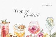 Tropical Cocktails - Watercolor Set, a Decorative Illustration by ThaismotaCreativeCo (Thumbnail 5 of 7)