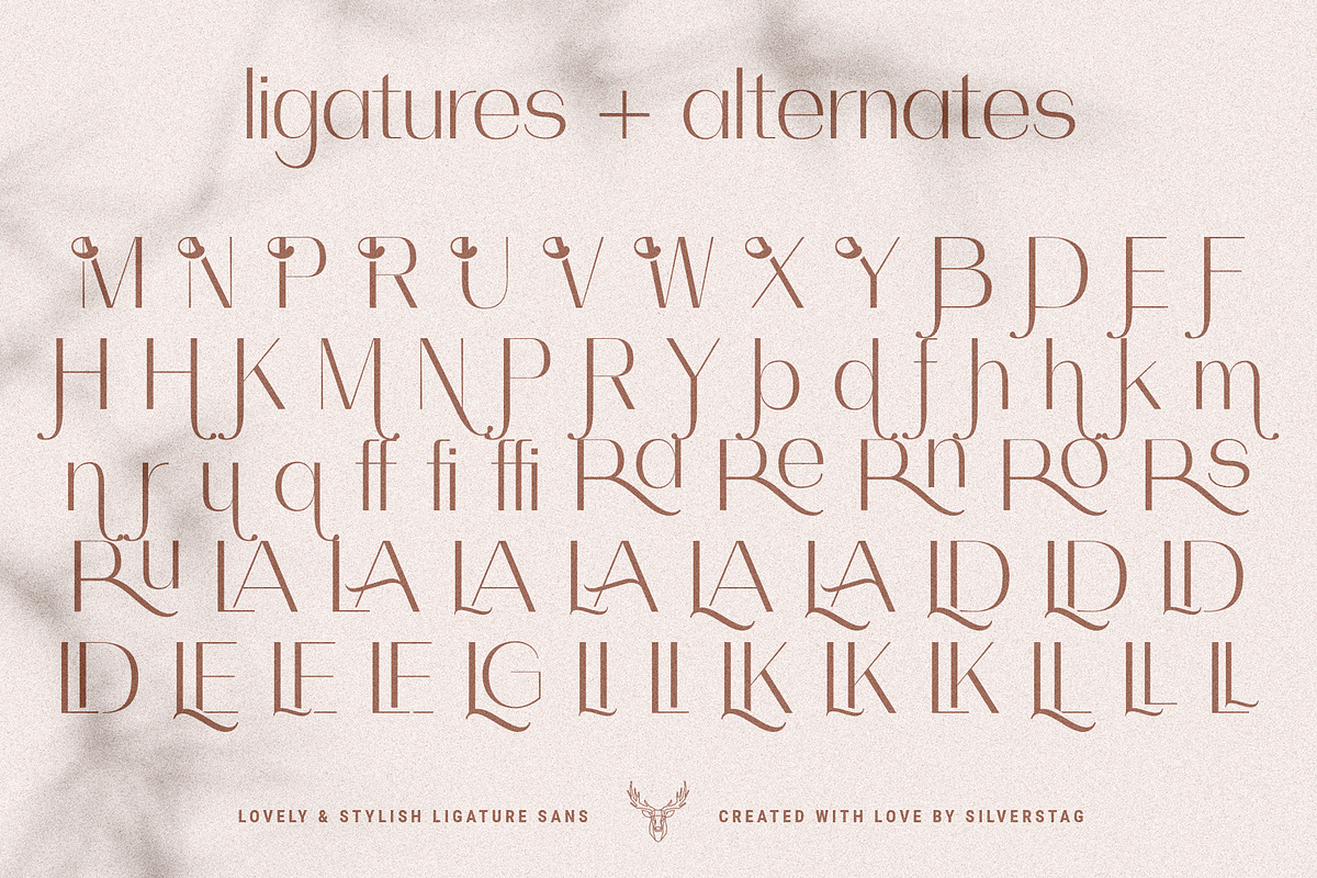 Celine - Chic Ligature Sans & Extras, a Sans Serif Font by SilverStag Type Foundry (Photo 20 of 23)