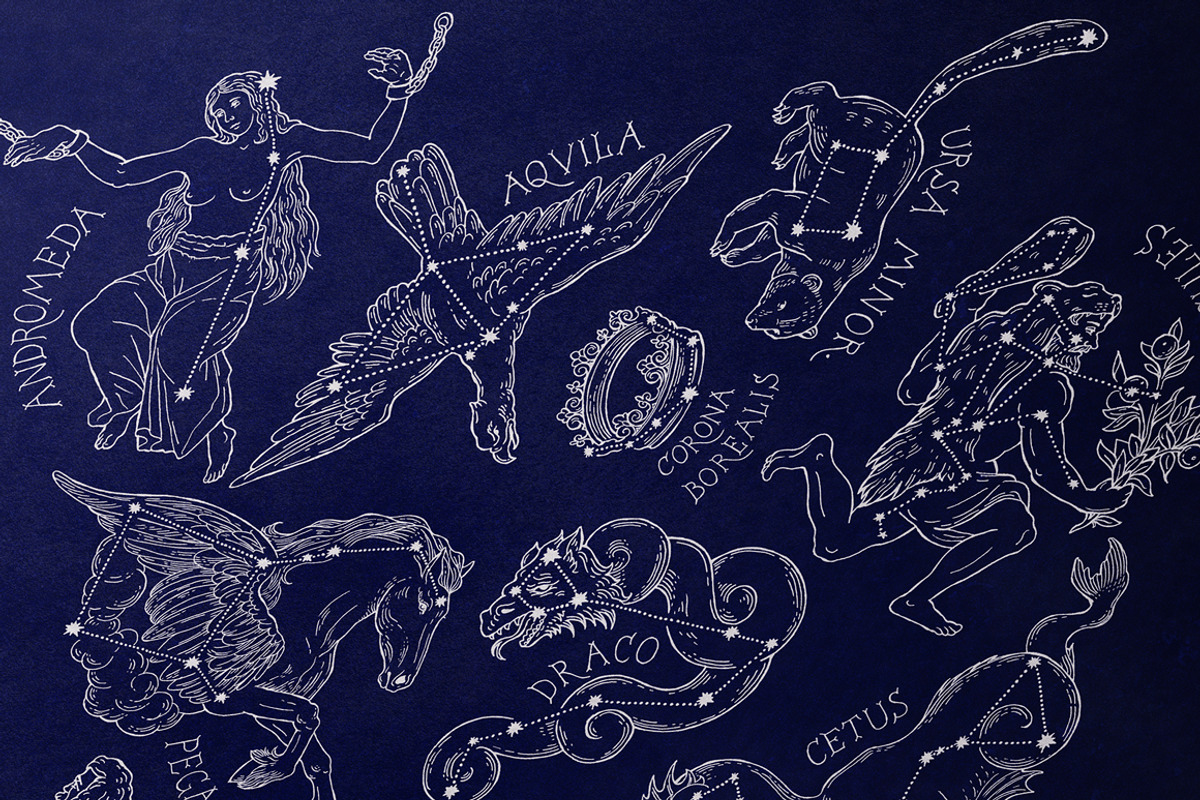 Sky Atlas 50 constellations, an Animal Illustration by ZiziMarket (Photo 3 of 5)