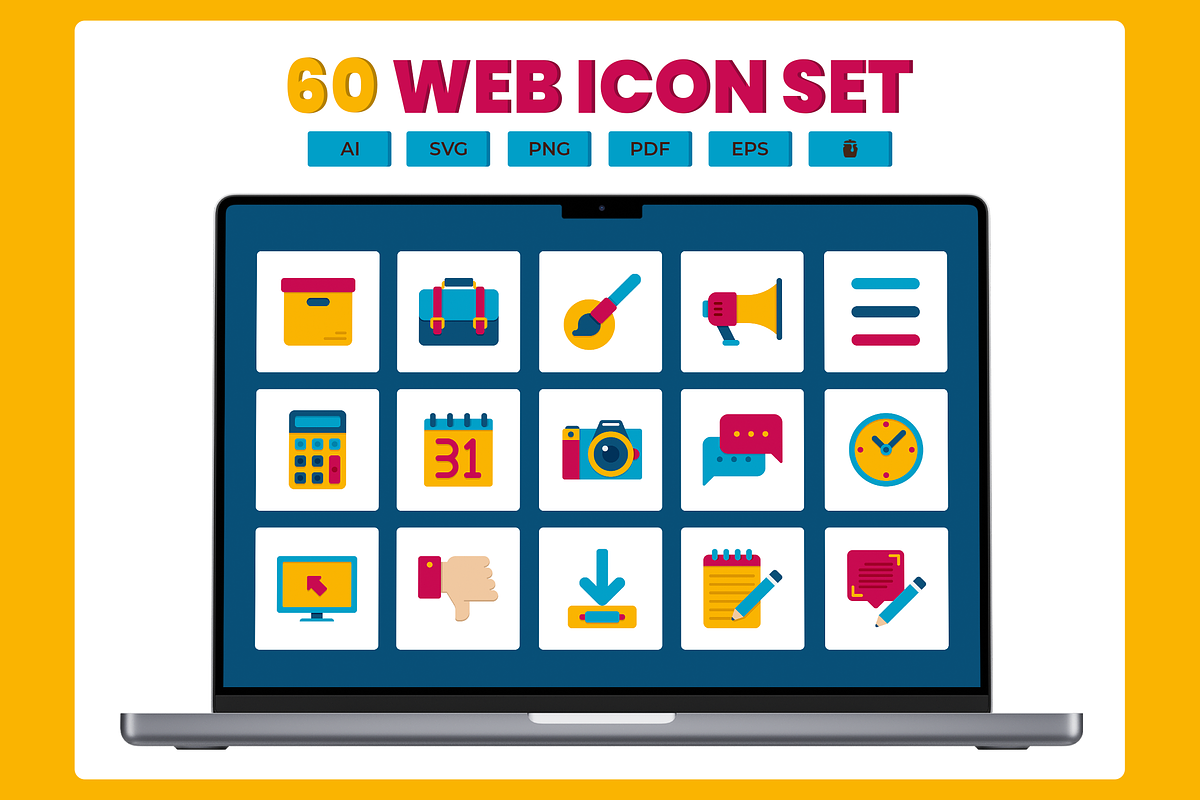 60 Website Vector Illustration, a Technology Illustration by Flat Icons (Photo 1 of 7)
