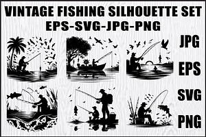 Fishing Vector Scene Bundle, a Graphic by jahid234