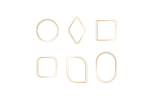 Watercolor golden frames set with, an Illustration by okskukuruza