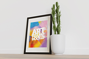 Minimalist Art Frame Mockup on Wood, a Household Mockup by Muhazdinata (Thumbnail 5 of 12)