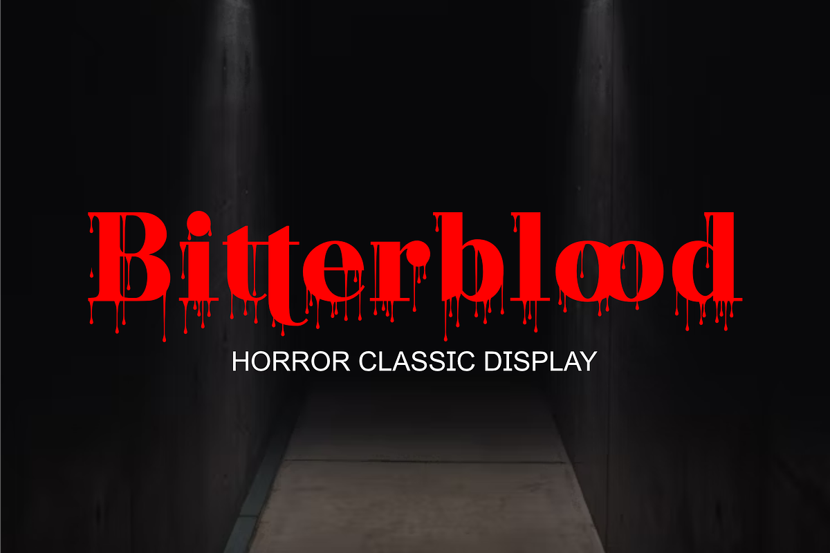 Bitterblood - Horror font, a Font by zamjumps (Photo 1 of 7)