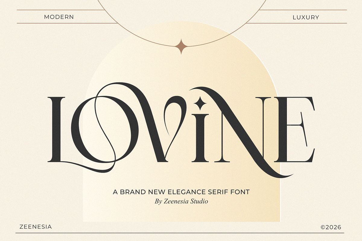 Lovine, a Serif Font by zeenesia (Photo 1 of 17)