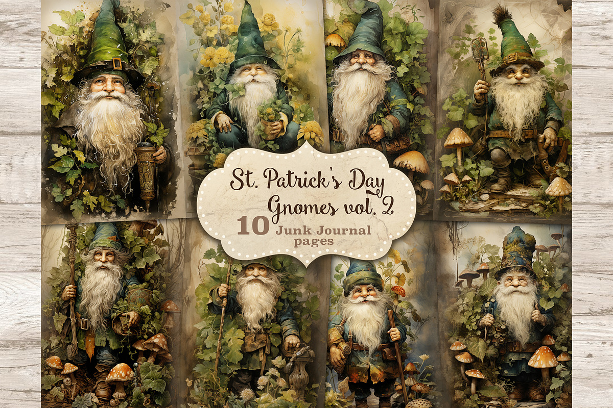 St. Patrick's Day Junk Journal Page, a Seasonal Illustration by GlamArtZhanna (Photo 1 of 10)