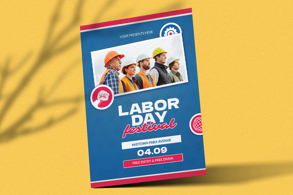 International Labor Day Flyer Canva, a Flyer Template by Attype (Photo 5 of 6)