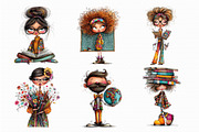 Whimsical Teachers Clipart, an Illustration by Libby Wishes (Thumbnail 6 of 7)