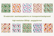 Watercolor Christmas pattern set, a Pattern Graphic by Dina Guiter (Thumbnail 2 of 7)