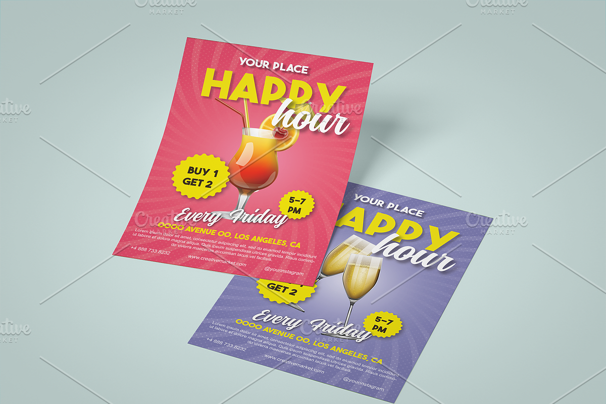 Happy Hour Flyer, a Flyer Template by Tzochko (Photo 1 of 5)